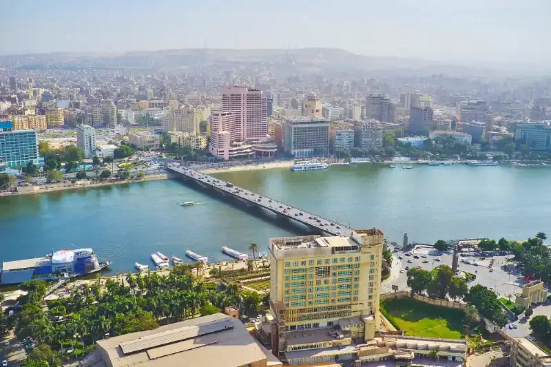Cairo skyline along the Nile River