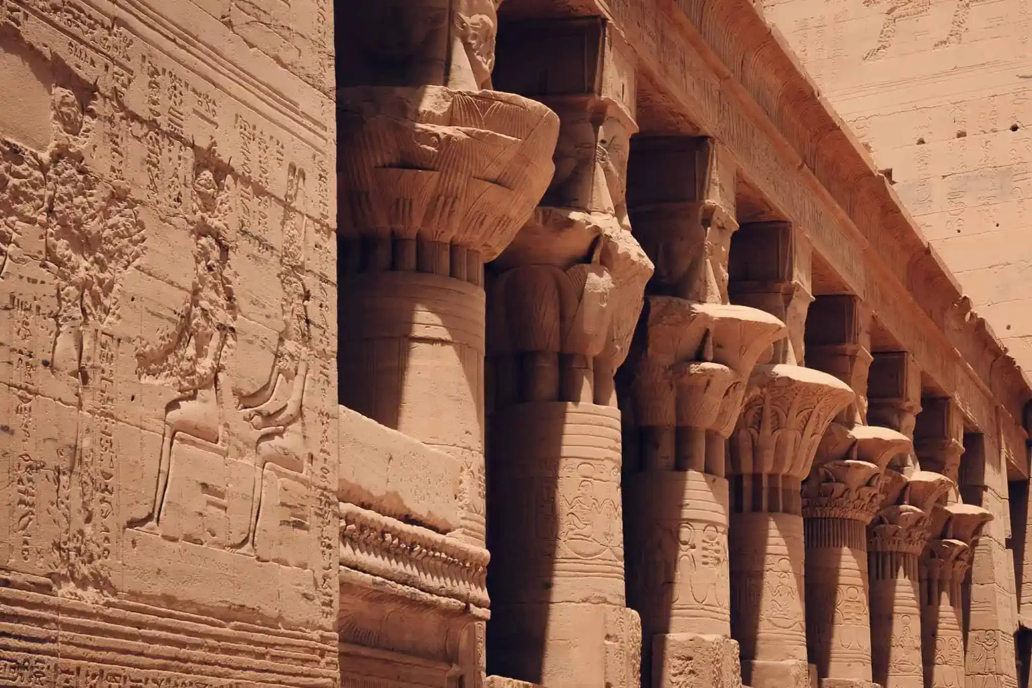Lotus Columns at Philae Temple