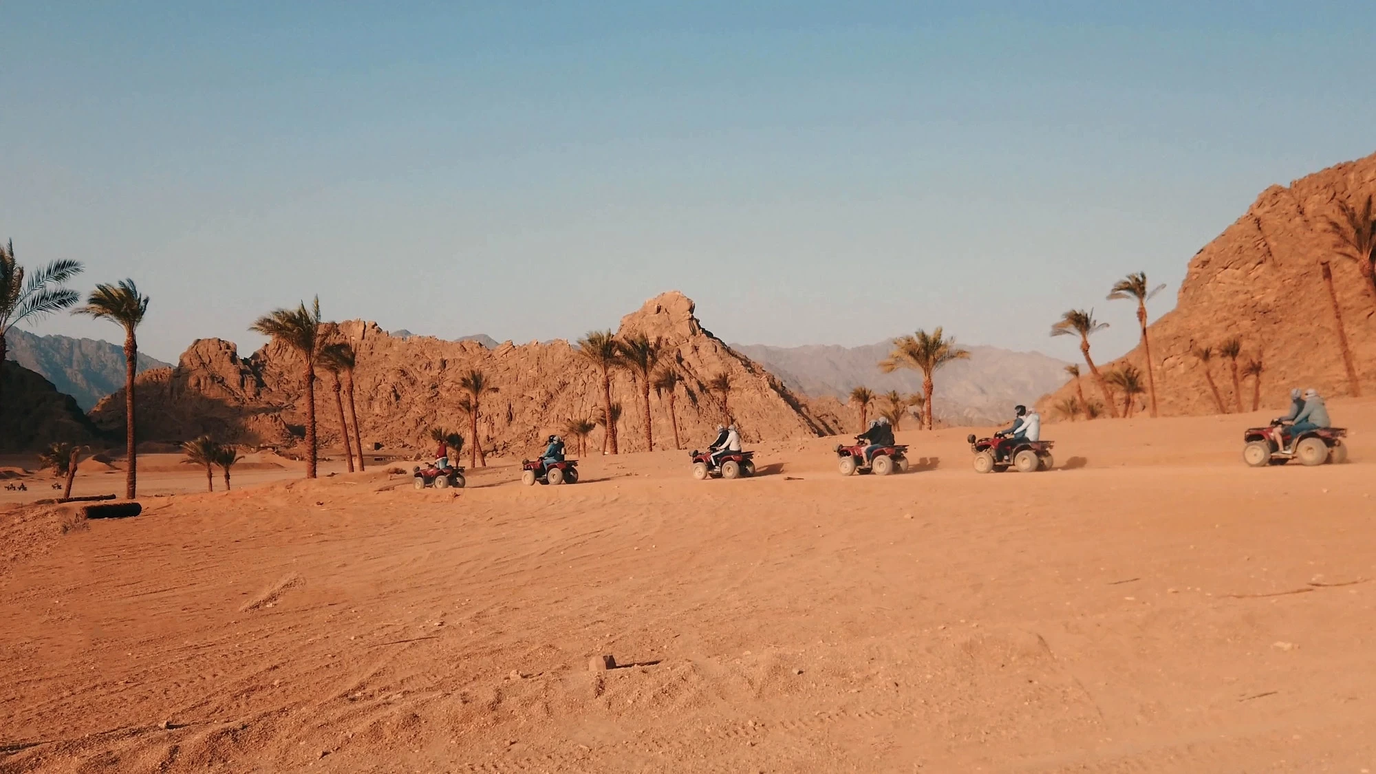 quad biking across the desert